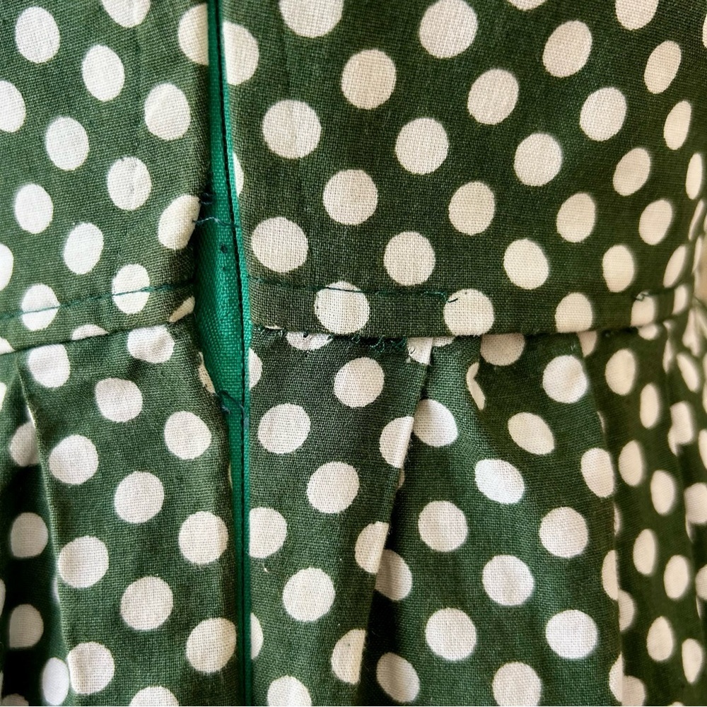 Green Polka Dot Dirndl Dress Bavarian Corset Lace-Up Size 36 - Picture 10 of 10